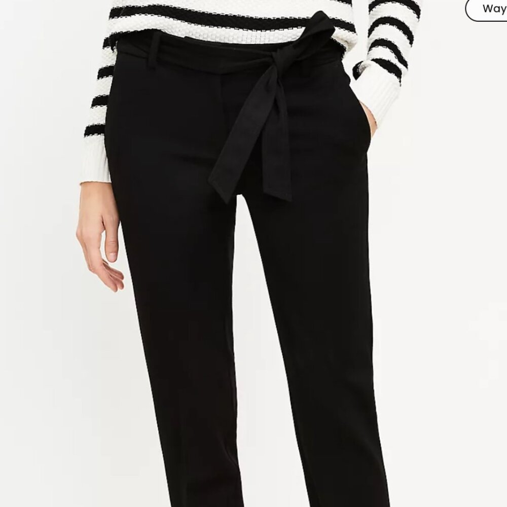 LOFT Devin Tie Waist Slim Pants
